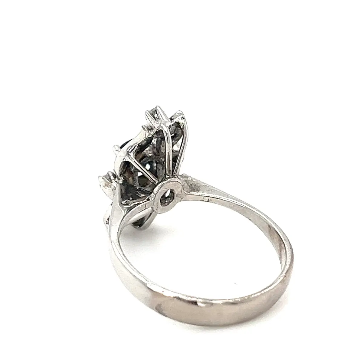 Vintage Safir ve Elmas Taşlı Zarif Tasarım Yüzük – 8 Elmas – 3.19 Gr #3 - 2