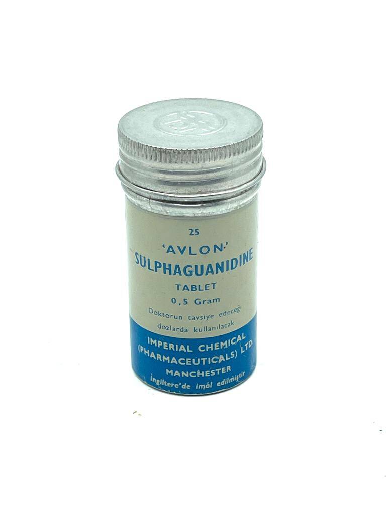 Vintage Avlon Sulphaguanıdıne Tablet1950 İlaç Kutusu MDL110 (N) (N) - 1