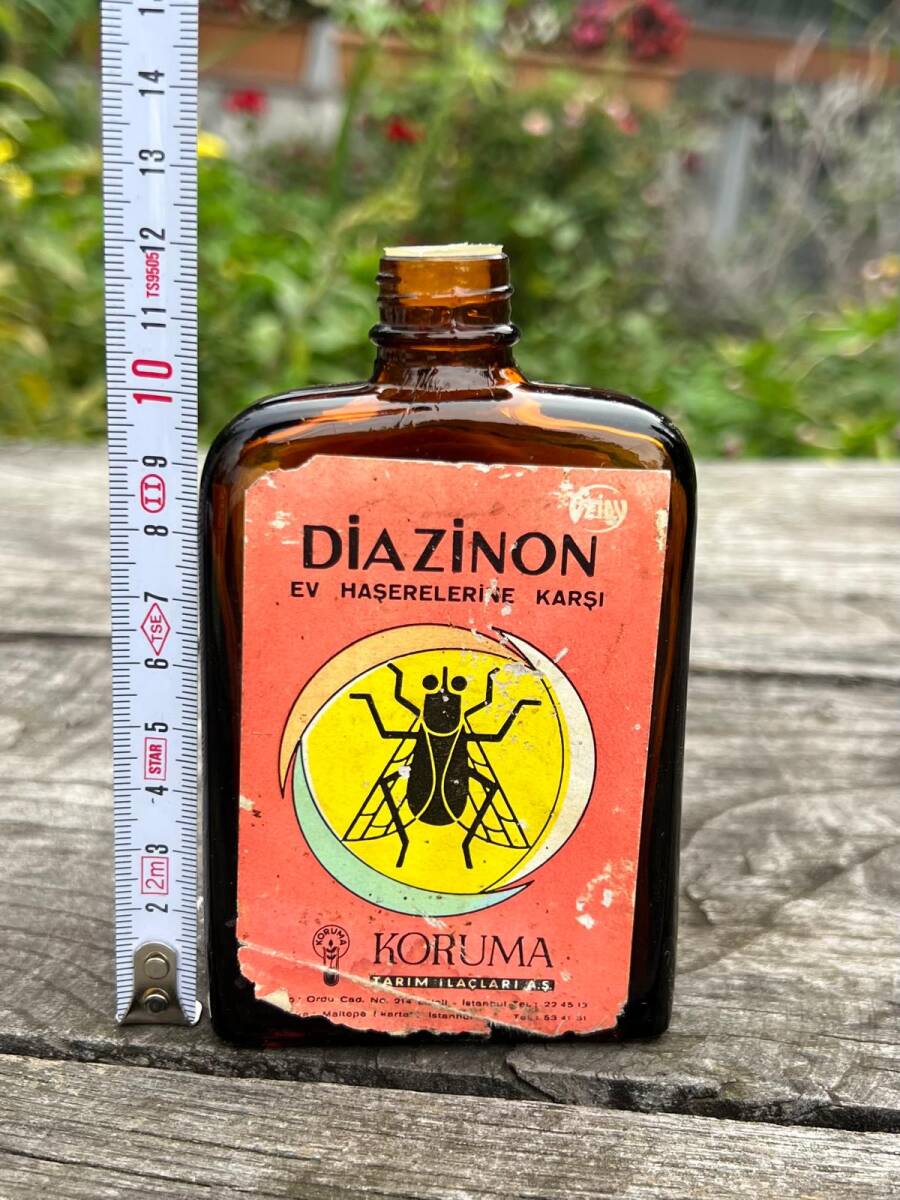 Vintage DİAZİNON Haşerat İlaç Şişesi AOB7529 - 2