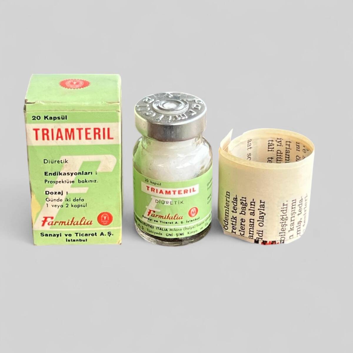 Vintage Trıamterıl İlaç Kutusunda Koleksiyonluk Tüketilmez MDL346 - 1