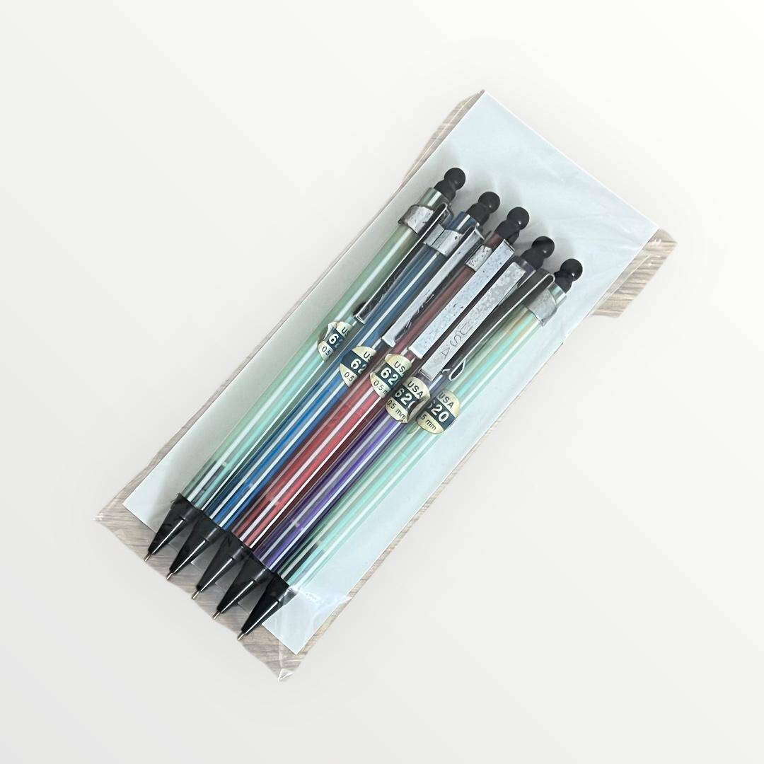 Vintage USA 626 0,5 Beş Adet Farklı Renk Uçlu Kalem Lotu AOB4914 - 1