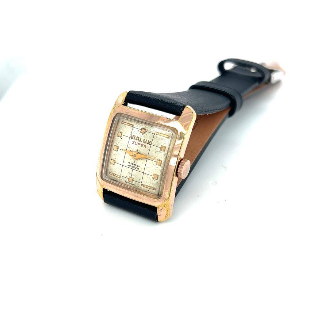 Vintage VIALUX Altın Kaplama Kurmalı Bayan Kol Saati EBY324 - 2