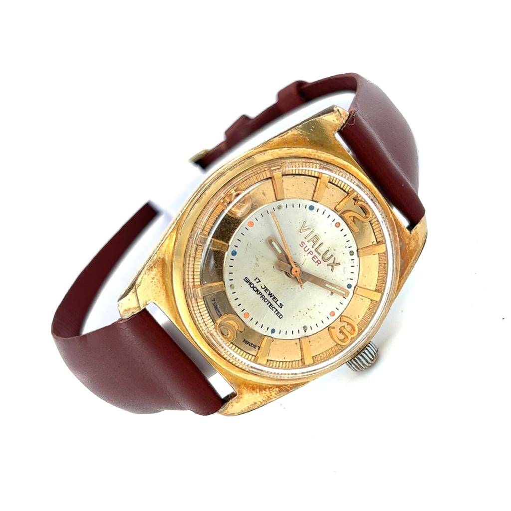 Vintage VIALUX Altın Kaplama Kurmalı Kol Saati EBY309 - 1