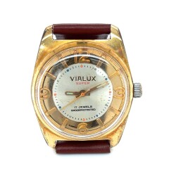 Vintage VIALUX Altın Kaplama Kurmalı Kol Saati EBY309 - 5