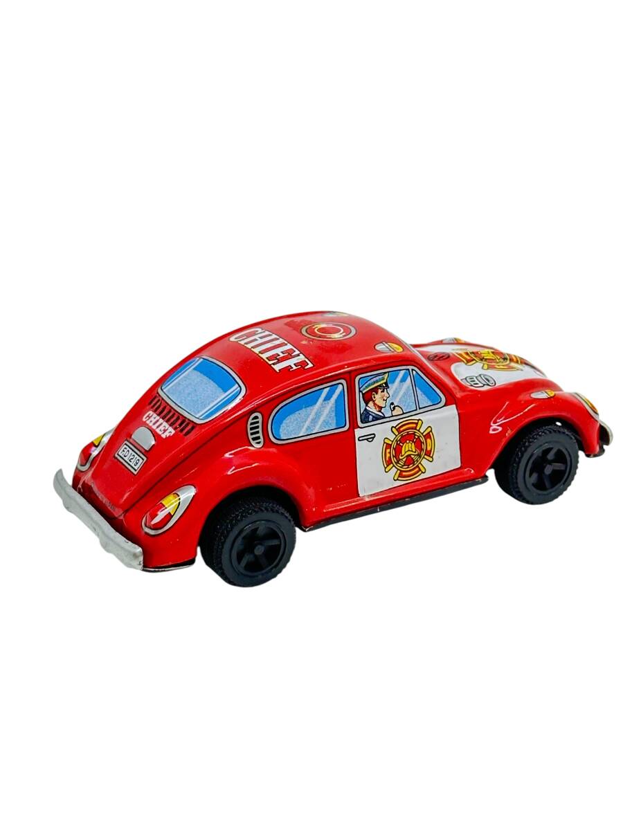 Vintage VW Beetle F.D 1219 Teneke Oyuncak Polis Aracı AOB4548 - 4