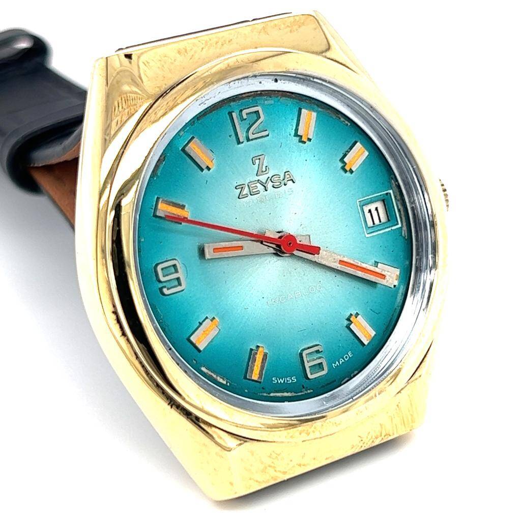 Vintage Zeysa Altın Kaplama Kurmalı Unisex Kol Saati SAA101 - 3