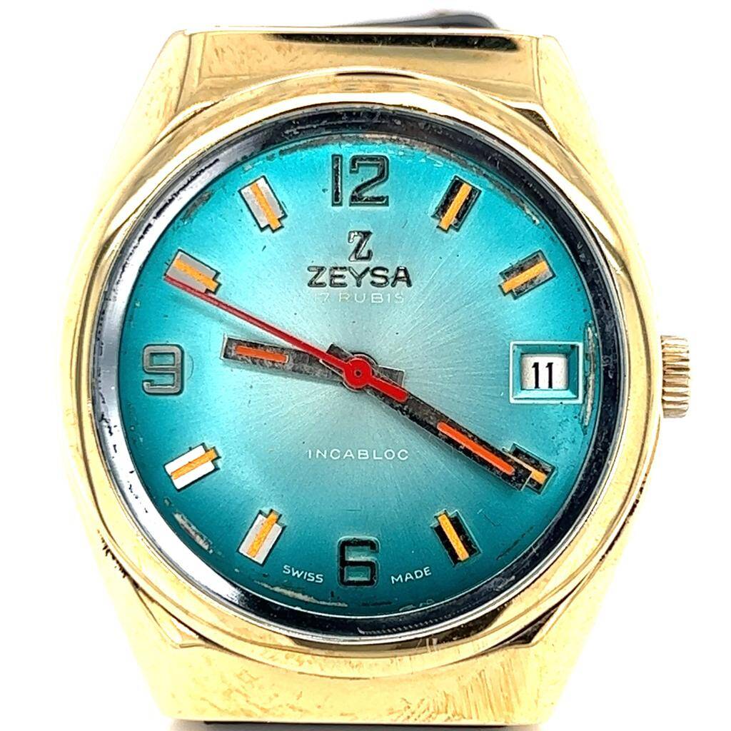 Vintage Zeysa Altın Kaplama Kurmalı Unisex Kol Saati SAA101 - 2