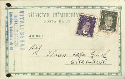 VİTALİ BEHAR 18 Temmuz 1936 Damga Pullu Posta Kartı EFM(N)10875 - 1