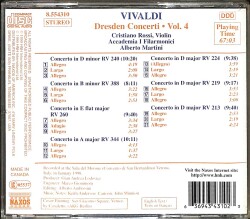 Vivaldi: Dresden Concerti 4 by Alberto Martini CD (İkinci El) CD3990 - 2