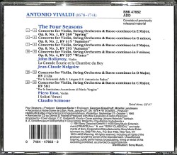 Vivaldi - The Four Seasons • Violin Concerto in D Major, RV 212a • Violin Concerto In C Major RV 581 CD (İkinci El) CD4630 - 2