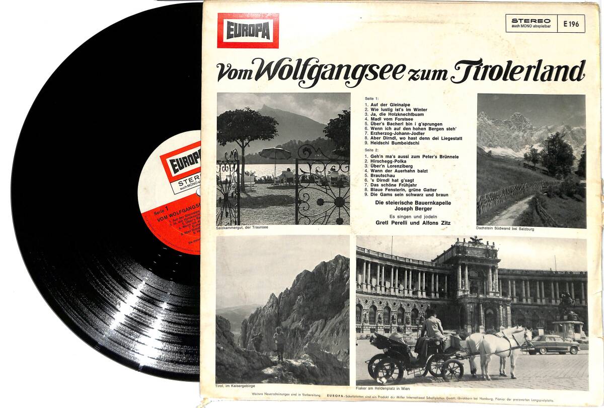 Vom Wolfgansee zum Tirolerland (Almanya Baskı) LP PLAK (10/8.5) PLK25953 - 2
