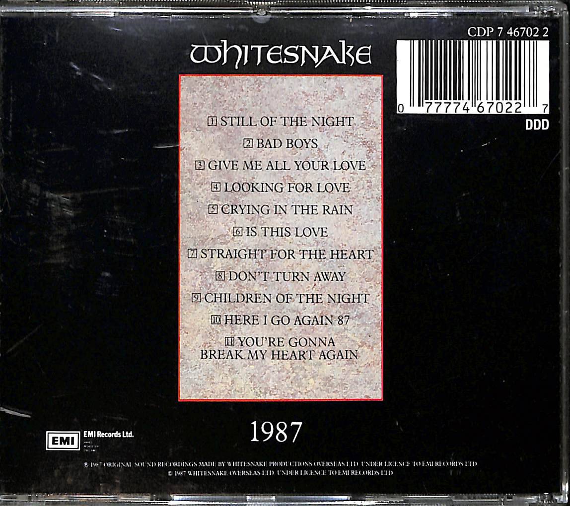 Whitesnake - 1987 CD (İkinci El) CD4050 - 2