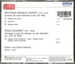 Wolfgang Amadeus Mozart, Franz Schubert, Güher Und Süher Pekinel CD (İkinci El) CD3875 - 2
