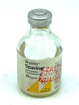Wyeth Sparine Suspansiyon İlaç Cam1970 ler Koleksiyonluk (N) - 1