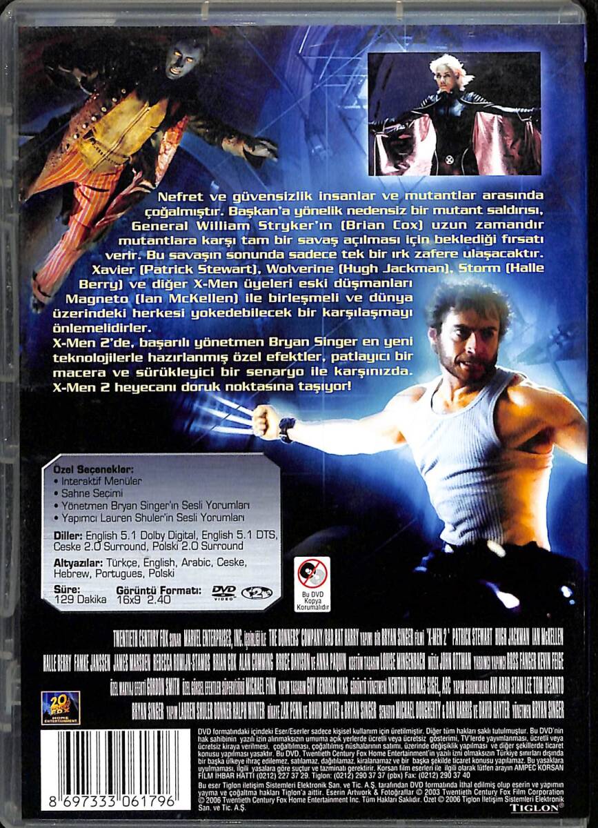 X-Men 2 DVD Film (İkinci El) DVD2459 - 2
