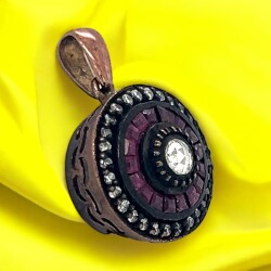 Yakut ve Pırlanta Taşlı 8 Ayar Altın Kolye Ucu ELM297 #6.90 - 2