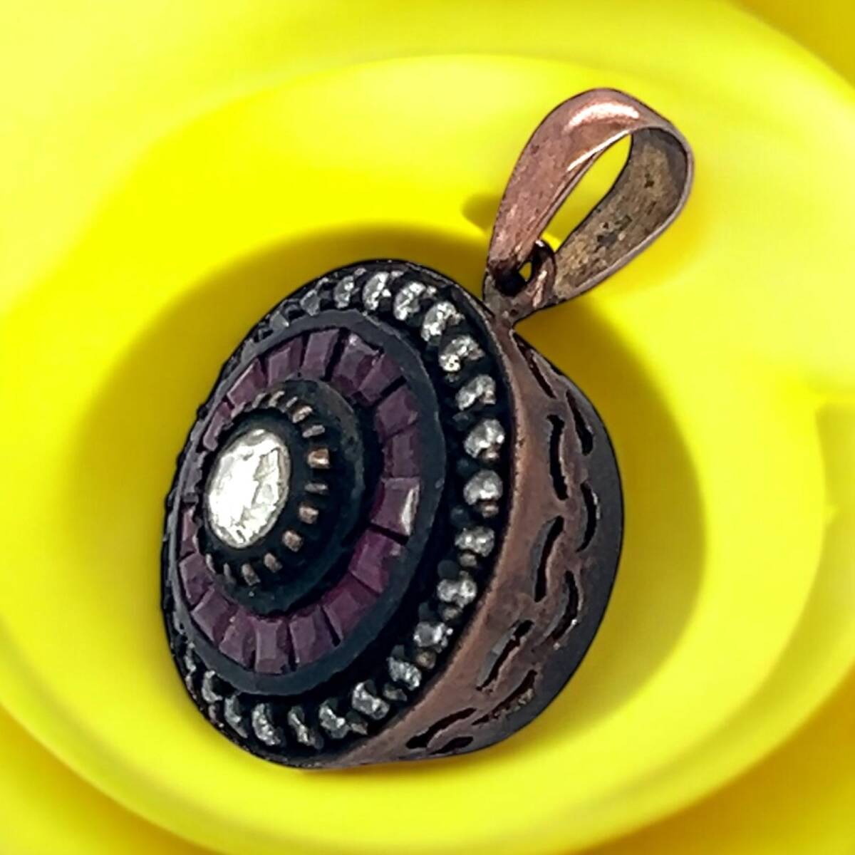 Yakut ve Pırlanta Taşlı 8 Ayar Altın Kolye Ucu ELM297 #6.90 - 3