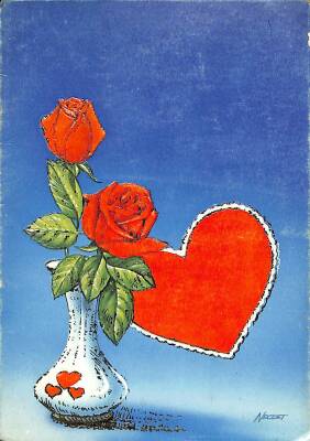 Yaldızlı Aşk Temalı Kartpostal - glittery postcard KRT17916 - 1