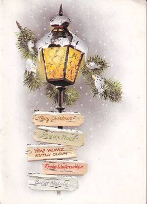 Yaldızlı Yılbaşı Kartpostal KRT13444 - 1