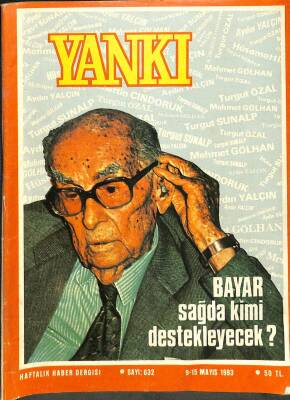 Yankı Haftalık Haber Dergisi 9-15 MAYIS 1983 SAYI632 BAYAR SAĞDA KİMİ DESTEKLEYECEK? DRG249 - 1