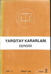 YARGITAY KARARLARI DERGİSİ CİLT2 Şubat 1976 SAYI2 KTP350 - Gökçekoleksiyon