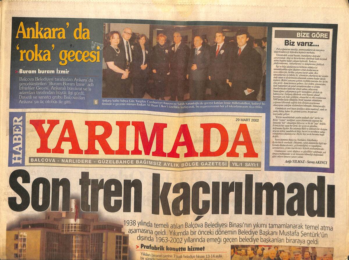 Yarımada Gazetesi 29 Mart 2002 - Köprülü Kavşağa Tepki Büyüyor - Balçova Eğitime Adım Attı GZ147990 - 1