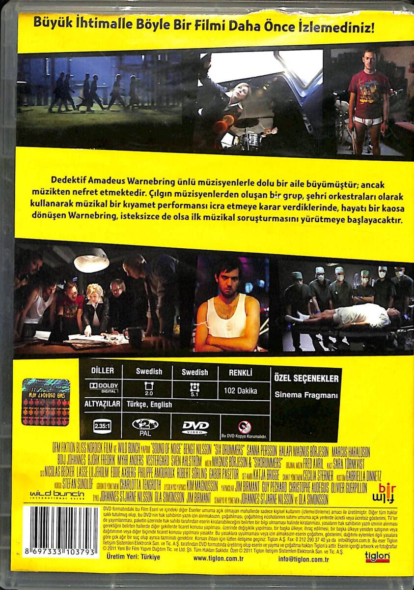 Yaşamın Ritmi (Sound of Noise) – Orijinal DVD (İkinci El) * Bengt Braskered, Sanna Persson Halapi, Magnus Börjeson – 2010 * DVD2993 - 2