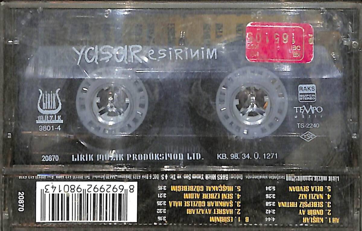Yaşar - Esirinim Kaset (Bordo Bandrol - İkinci El) KST27928 - 2