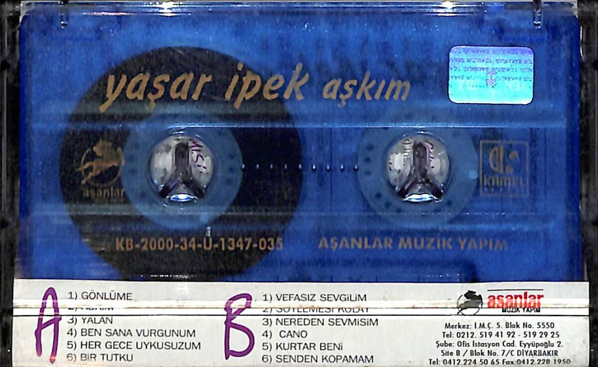 Yaşar İpek - Aşkım Kaset (İkinci El) KST26852 - 2