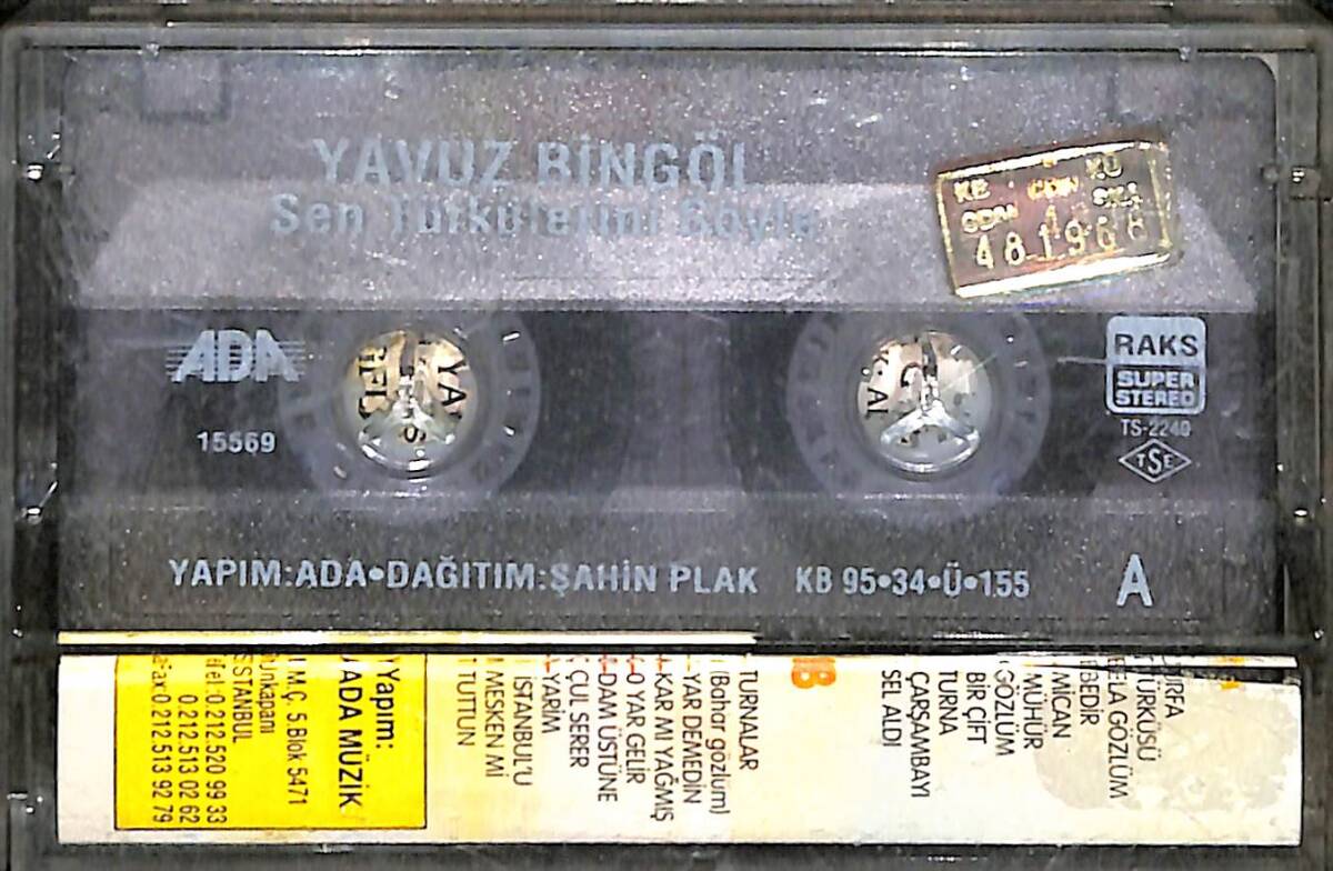Yavuz Bingöl - Sen Türkülerini Söyle Kaset (İkinci El) KST28712 - 2