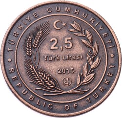2015 - Yavuz Muharebe Kruvazörü Bronz Hatıra Para *Sertifikalı* ÇİL TCH429 - 2