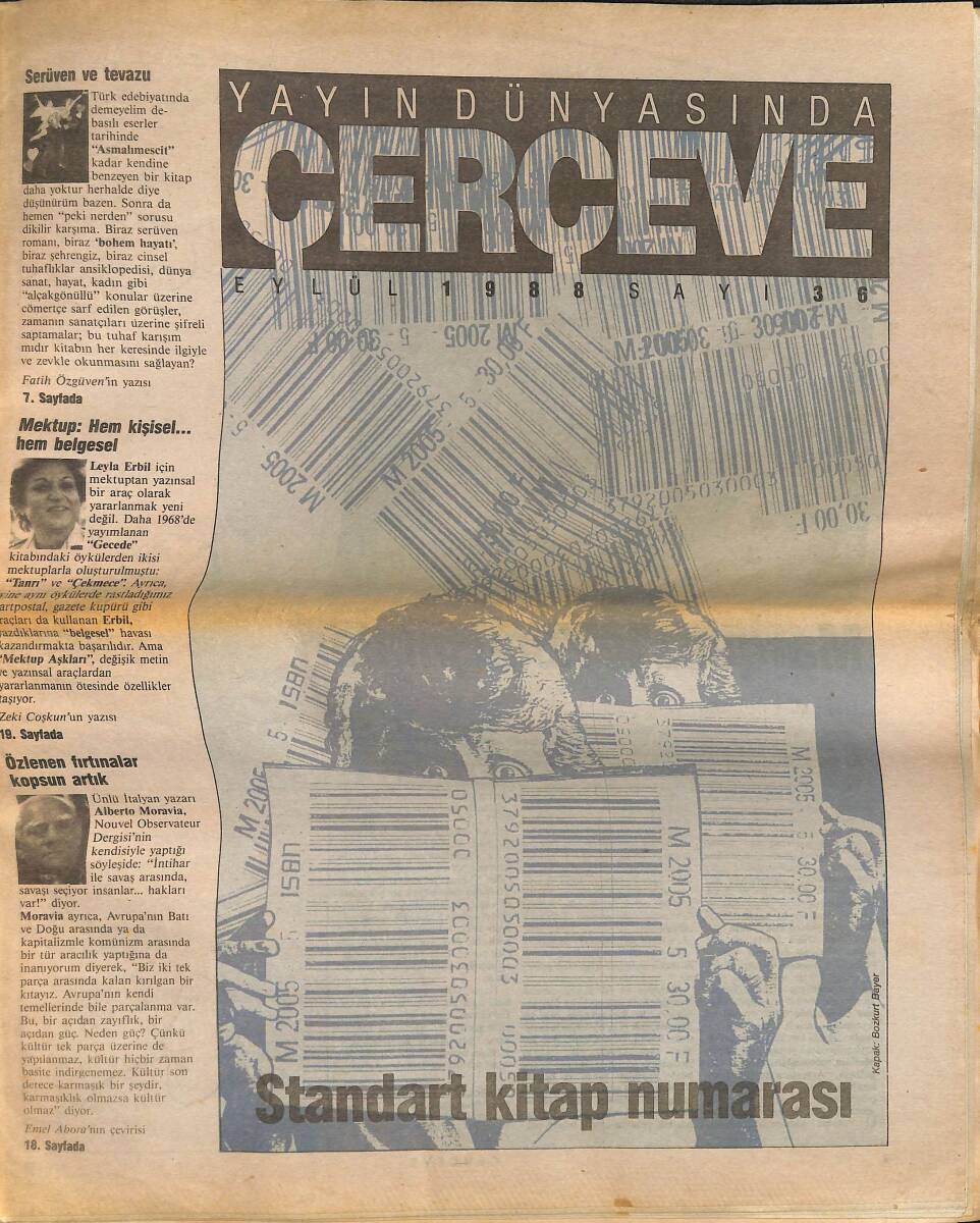 Yayın Dünyasında Çerçeve Dergisi Eylül 1988 - Malone Ölüyor: Ölümün Uzun Sonatındaki Geçit - Alberto Moravia: Benim Açımdan İki Avrupa Var GZ137593 - 1