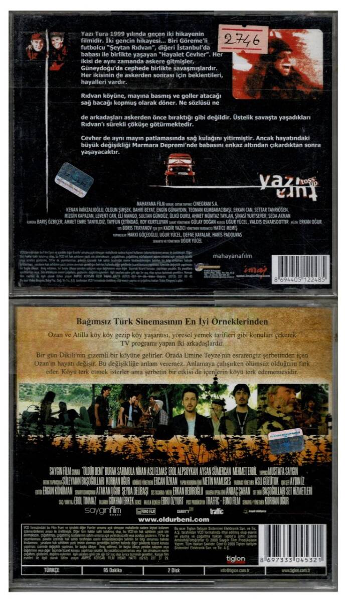 Yazı Tura (Kenan İmirzalıoğlu) Öldür Beni - 2 Adet VCD Film VCD1254 - 2