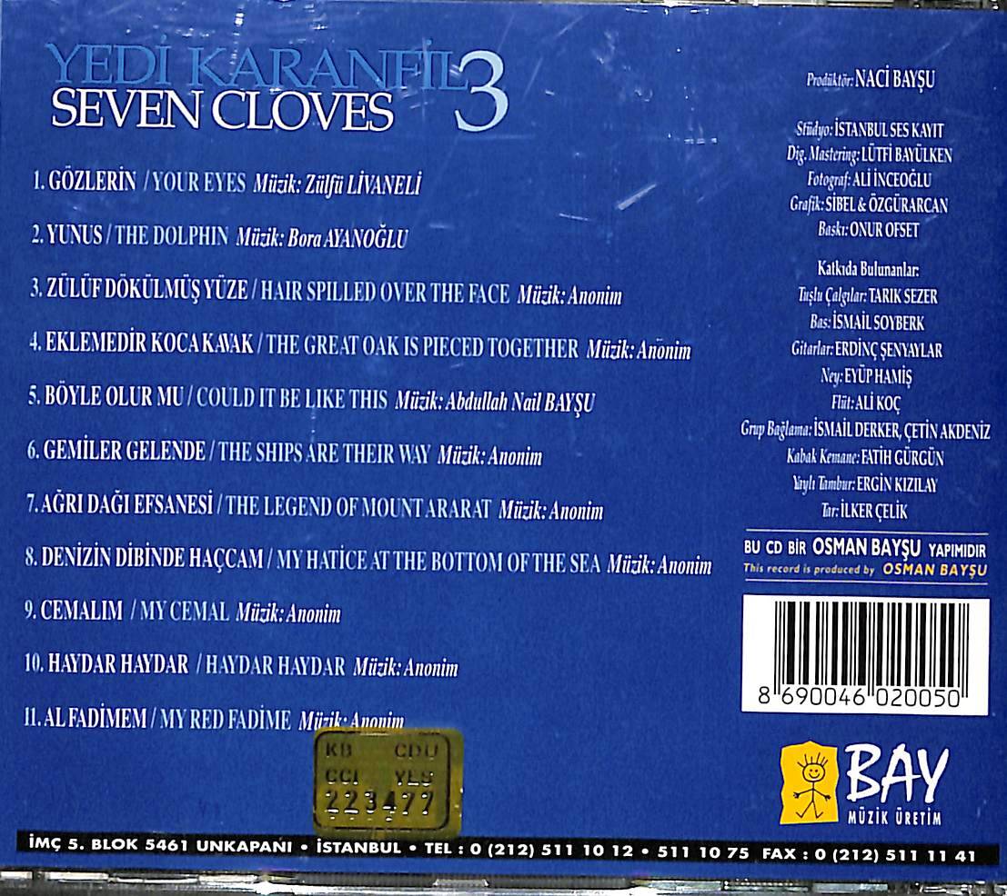 Yedi Karanfil 3 – Seven Cloves | Bay Müzik Üretim CD (İkinci El - Orijinal Türkiye Baskısı - Sarı Bandrol) CD5942 - 2