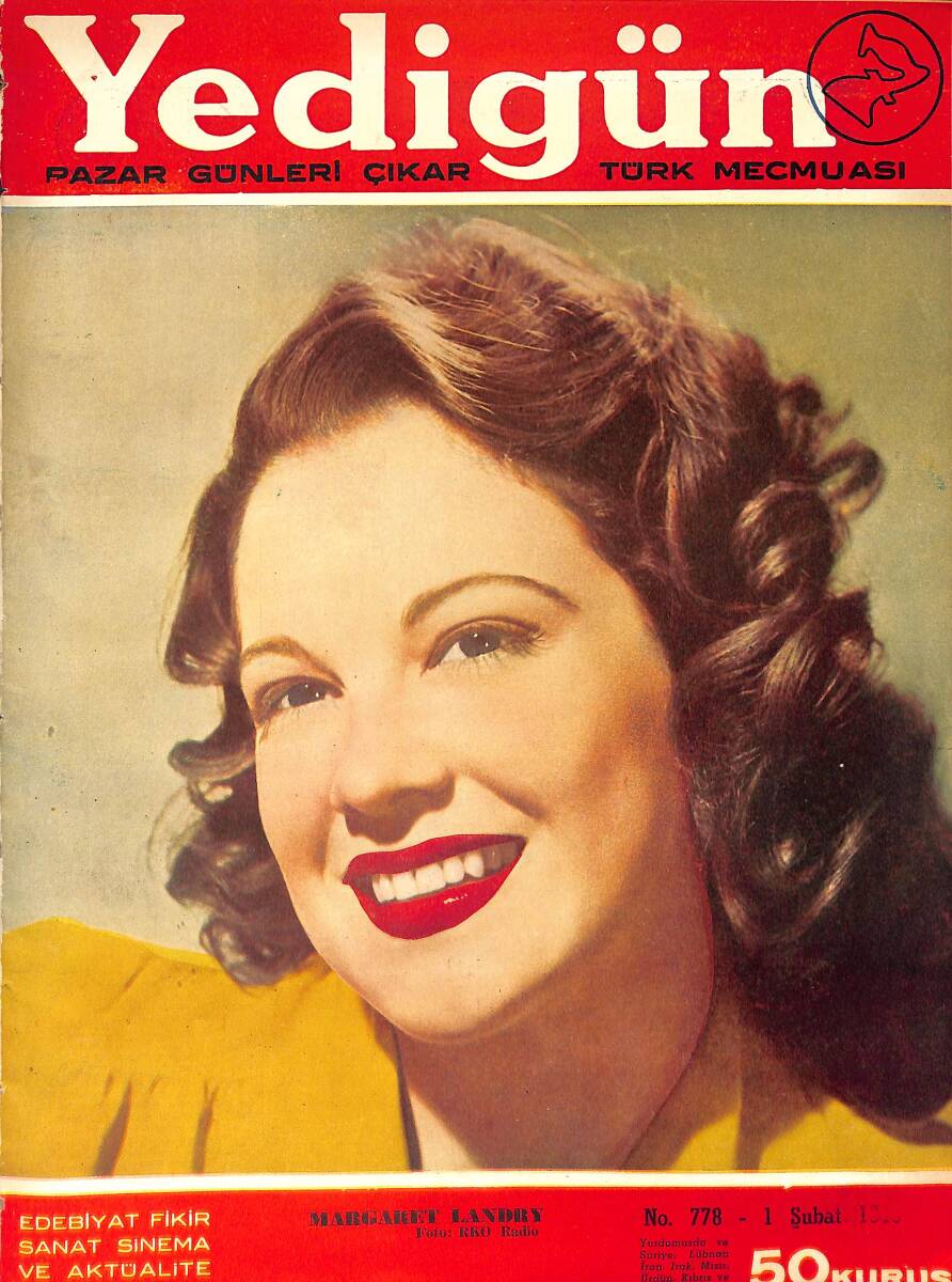 Yedigün Dergisi 1 Şubat 1948 No.778 - Kapak: Margaret Landry - George Murphy - Rusya Ve Avrupa Atom Enerjisi Hakkında Neler Düşünüyorlar NDR93725 - 1