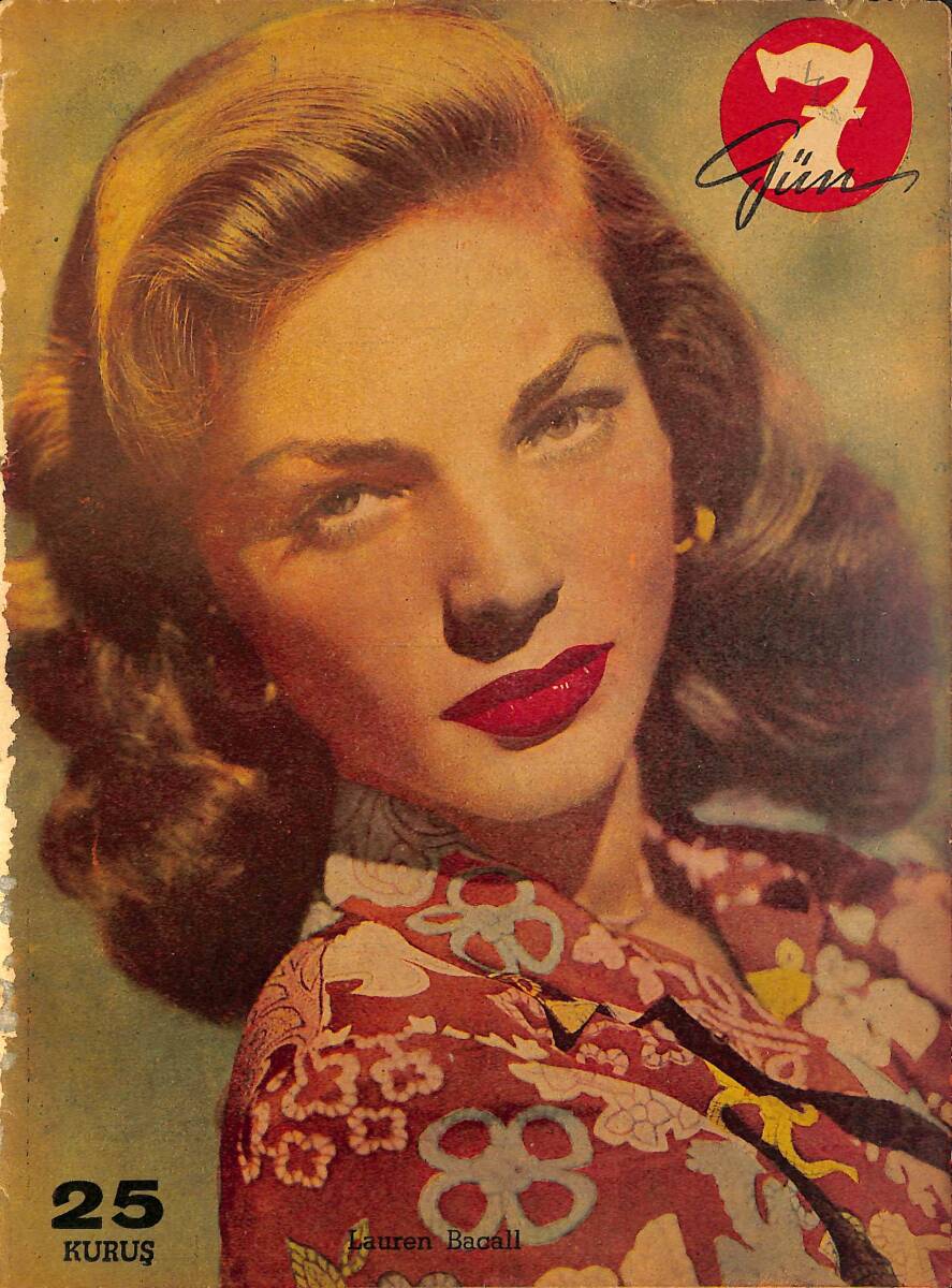 Yedigün Dergisi 10 Nisan 1948 Sayı : 4 - Kapak : Lauren Bacall NDR98357 - 1