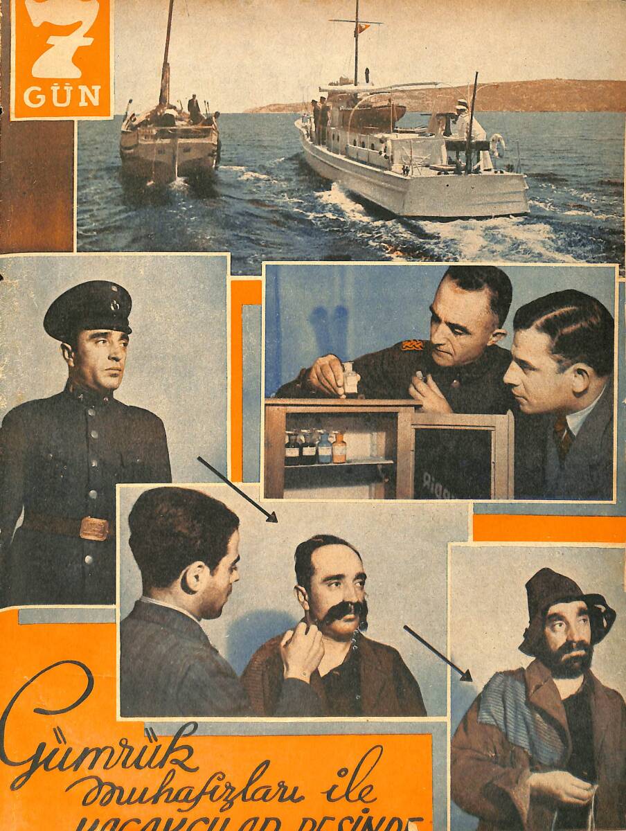 Yedigün Dergisi 11 İkinci Kanun 1937 No.253 Cilt: 10 - Türklerin Japonya'yı İstila Teşebbüsleri - Gümrük Muhafızları Kaçakçılar Peşinde - Coe Luiz NDR93407 - 1