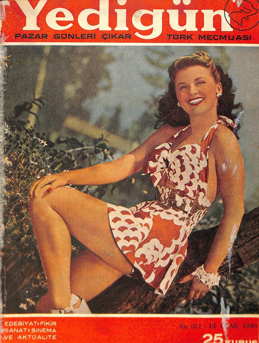 Yedigün Dergisi 13 Ocak 1946 No.671 - Avrupa Acı Günlerini Yaşıyor - Hikmet Münir - Nizamettin Nazif - Bonitta Granville - Cary Grant - Jean Arthur NDR93532 - 1