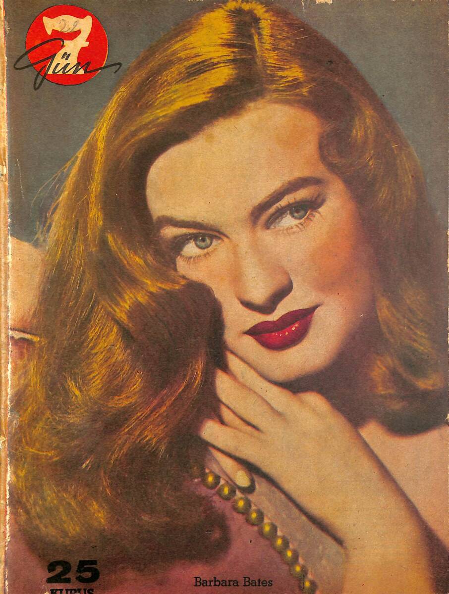 Yedigün Dergisi 14 Ağustos 1948 Sayı : 22 - Kapak : Barbara Bates NDR98374 - 1