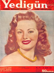 Yedigün Dergisi 14 Aralık 1947 No.771 - Kapak: Jane Harker - Hikmet Feridun Es - Rakım Çalapala - Pazar Konuşmaları - Sait Faik - Kerime Nadir NDR93557 - Gökçekoleksiyon