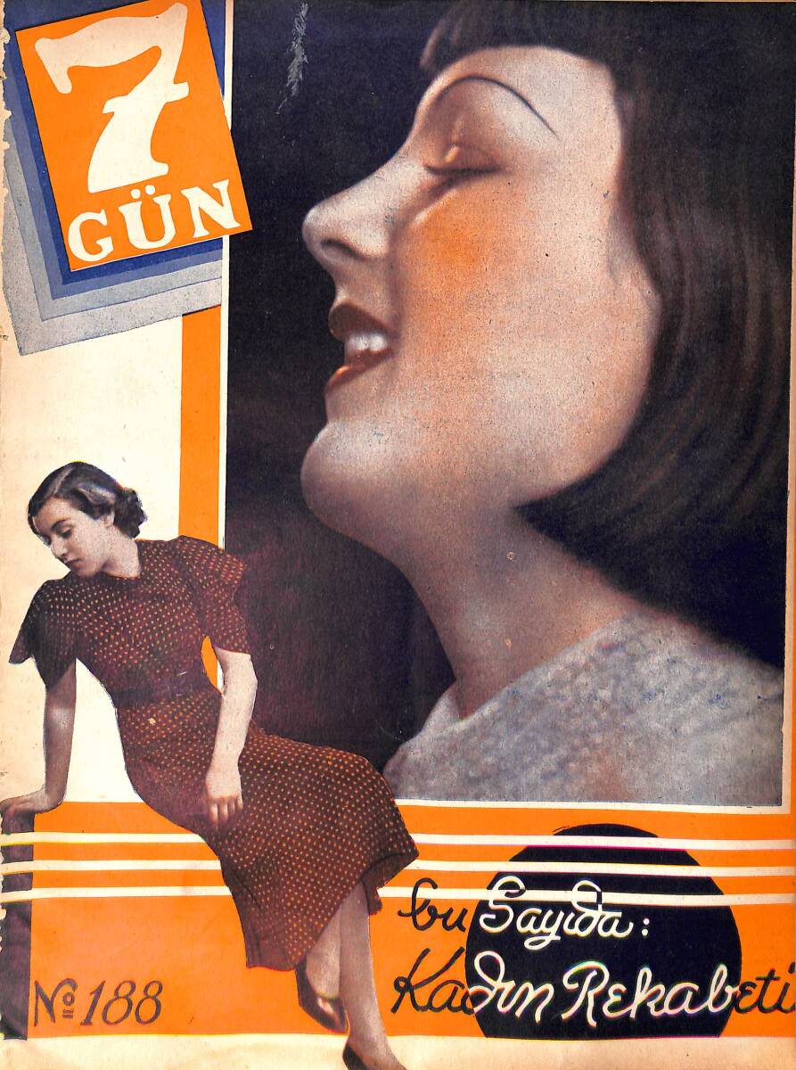 Yedigün Dergisi 14 Ekim 1936 No.188 - Halide Edip Adıvar - Hüseyin Cahit Yalçın - Refik Ahmet Sevengil NDR95678 - 1