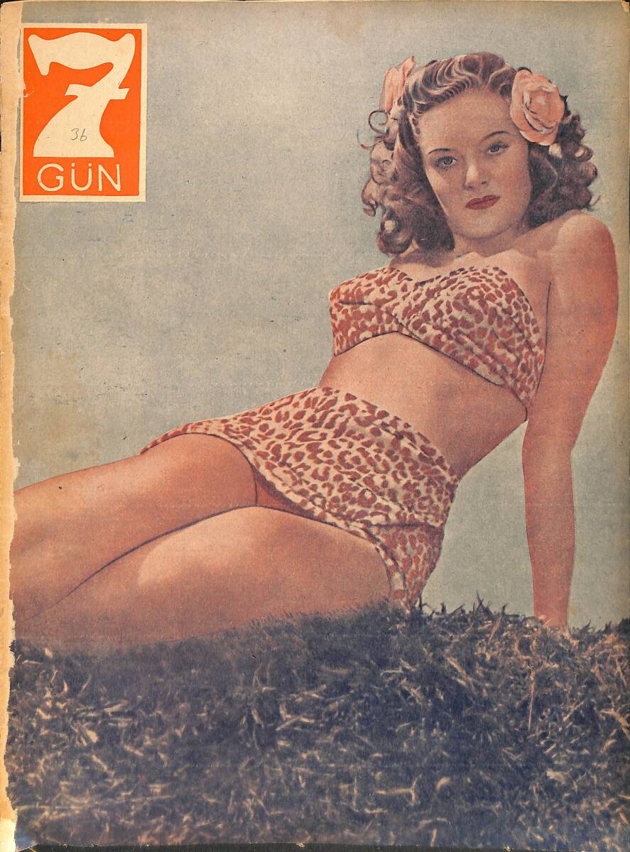 Yedigün Dergisi 14 Haziran 1943 No.636 - Batan Gemiler - Reşat Nuri Güntekin - DR. Nuri Ömer Ergene - Hüseyin Cahit Yalçın - Faruk Nafiz Çamlıbel NDR93625 - 1