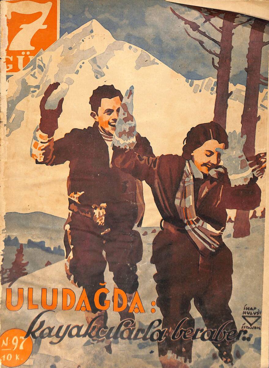 Yedigün Dergisi 16 Ocak 1935 No.97 - Florinalı Nazımla İki Saat Başbaşa - Naci Sadullah - Sarp Yamaçlarda Kış Sporu - Hüseyin Cahit - Kaptan Bay Etem NDR93576 - 1