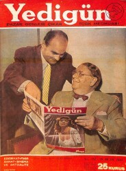 Yedigün Dergisi 19 Ocak 1947 No.724 - Kapak: Hikmet Feridun Es ve Szoke Sakall - Ürdün Kralı Majeste Abdullah - General Marshall NDR95415 - Gökçekoleksiyon