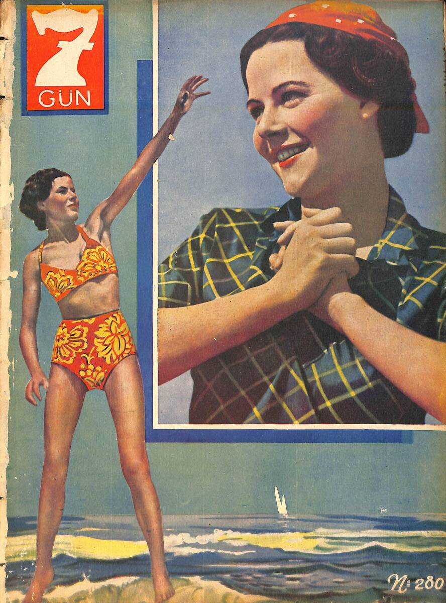 Yedigün Dergisi 19 Temmuz 1938 No.280 Cilt: 11 - 1939 Newyork Sergisi - Burhan Toprak İle Bir Saat - Çalıkuşu NDR93490 - 1