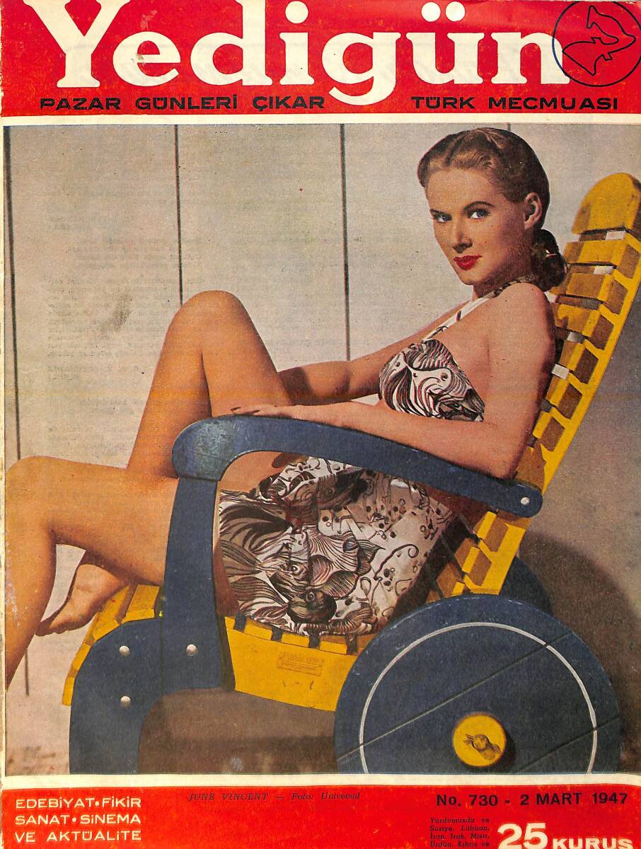 Yedigün Dergisi 2 Mart 1947 No.730 - Yunan İç Harbi - Bedri Eser - Cary Grant - Sait Faik - Arap Birliği - Cehdi Şahingiray NDR93660 - 1
