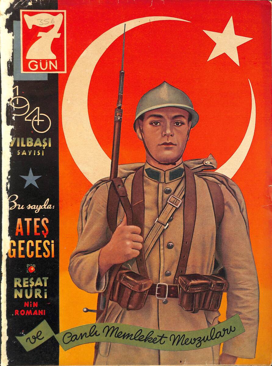 Yedigün Dergisi 2 Ocak (İkincikanun) 1940 No.356 - Hüseyin Cahit Yalçın - Ercüment Ekrem Talu NDR99546 - 1