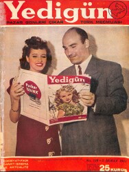 Yedigün Dergisi 2 Şubat 1947 No.726- Kapak: Tana Abu ve Hikmet Feridun Es - İsveç Veliahdı Prens Güstav ve Grace Moore Uçak Kazasında Öldü NDR95413 - Gökçekoleksiyon