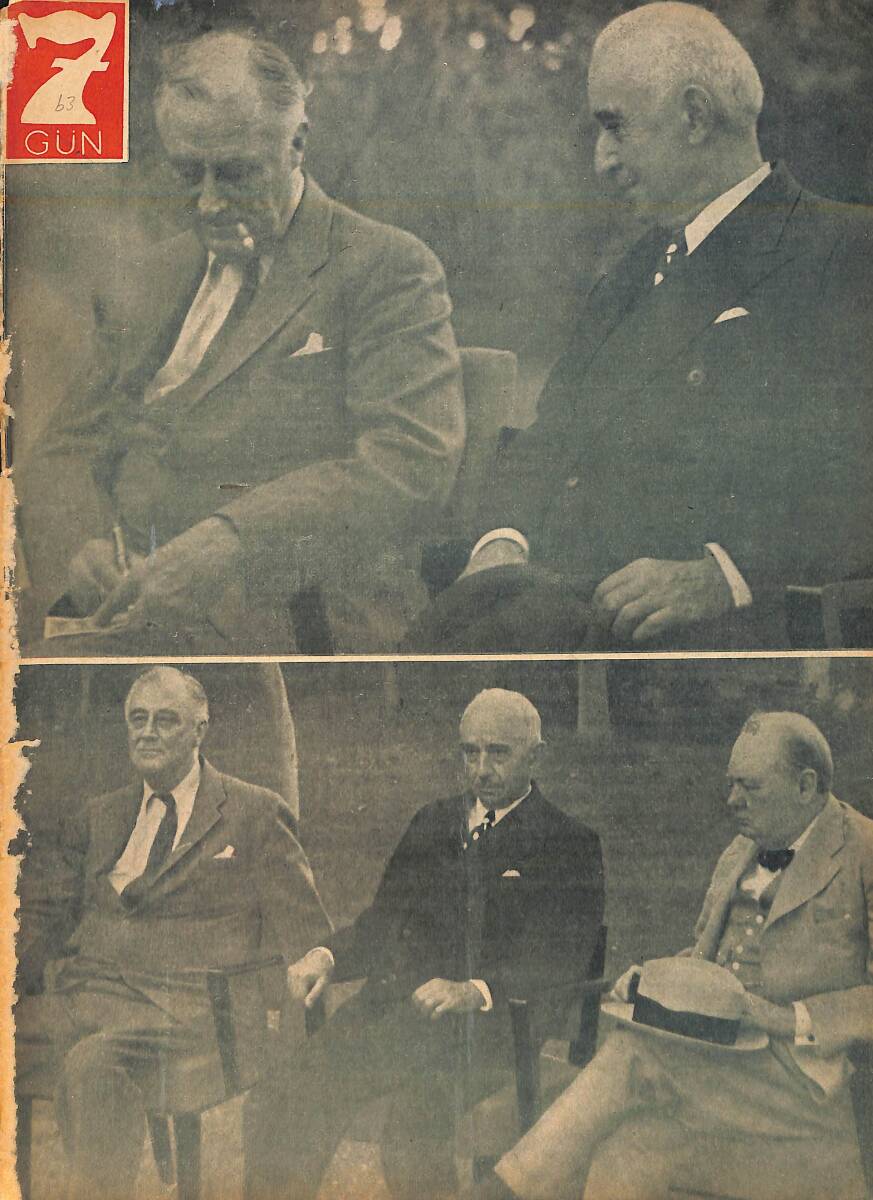 Yedigün Dergisi 20 Aralık 1943 No.563 - 1944'de Girerken Dünyanın Durumu - Milli Şefimiz İsmet İnönü'nün Kahire Seyahati NDR93515 - 1