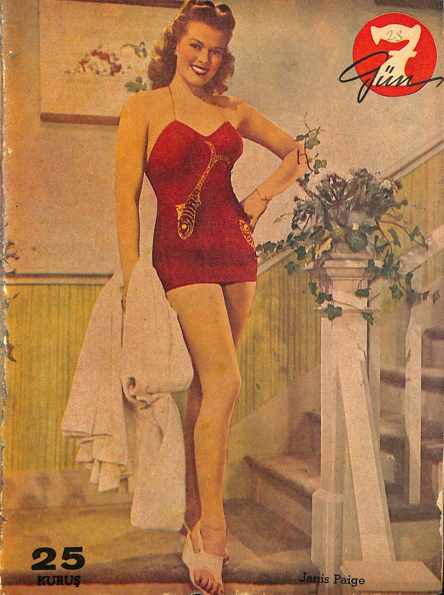 Yedigün Dergisi 21 Ağustos 1948 Sayı : 23 - Kapak : Janis Paige NDR98373 - 1